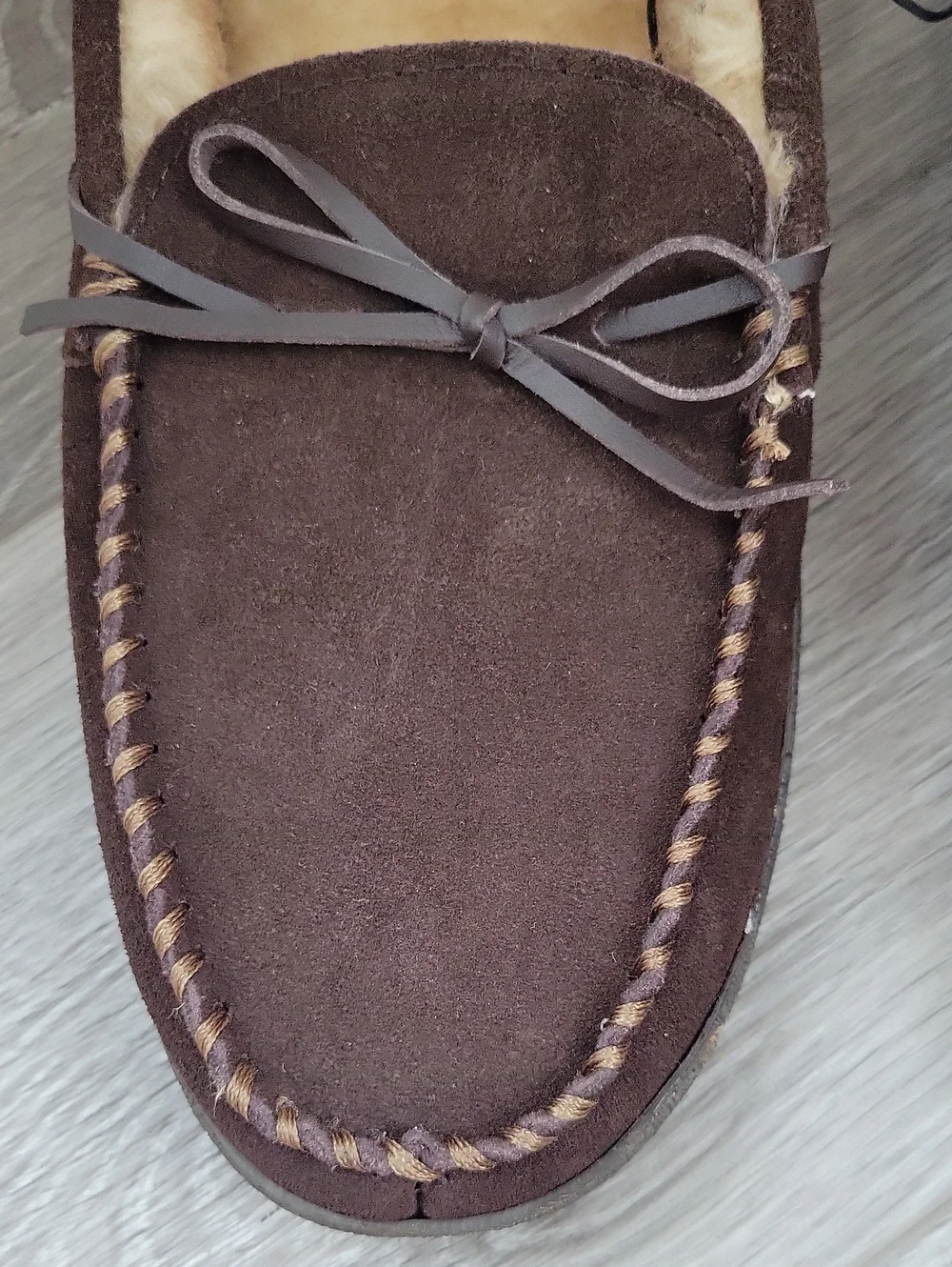 Eddie Bauer Men's Dark Brown Cordova Mocassin Slipper Large 9.5/10.5 NWOT